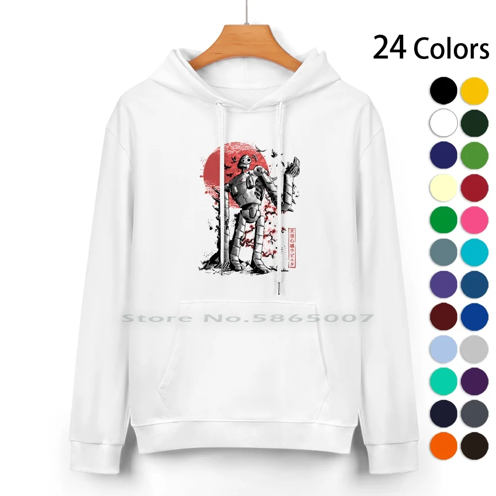

Sumi In The Sky Pure Cotton Hoodie Sweater 24 Colors Robot Japanese Sumi E Spirit Sky Forest Castle Tree Airplane Mange Retro