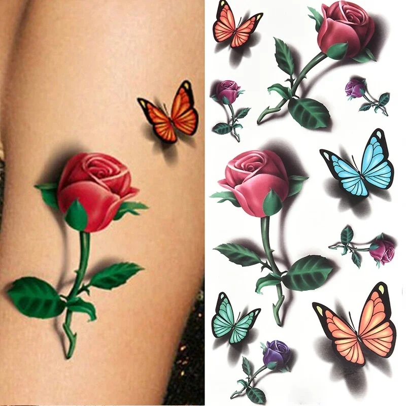 3Pcs Temporary Tattoos Sticker for Body Art 3D Butterfly Rose Flower Feather Waterproof Random
3Pcs Temporary Tattoos Sticker for Body Art 3D Butterfly Rose Flower Feather Waterproof Random