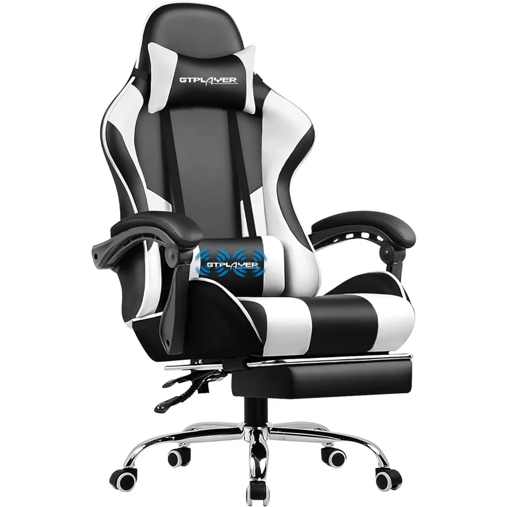 Computer chair with footstool and waist support, office chair with 360 ° rotating seat, suitable for office or gaming (white)
Computer chair with footstool and waist support, office chair with 360 ° rotating seat, suitable for office or gaming (white)