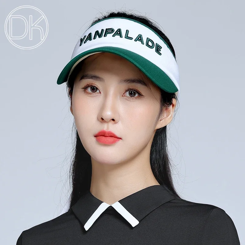 

DK Lady Empty Top Golf Cap Lady Patchwork Anti-UV Adjustable Korean Style Letter Printing Hats Breathable Casual Baseball Cap