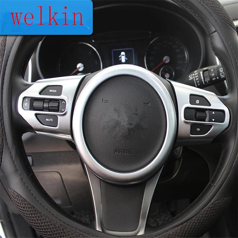 

WELKINRY For Kia Sorento Prime UM 3rd Generation 2015 2016 2017 2018 2019 2020 Car Steering Wheel Logo Switch Button Knob Trim