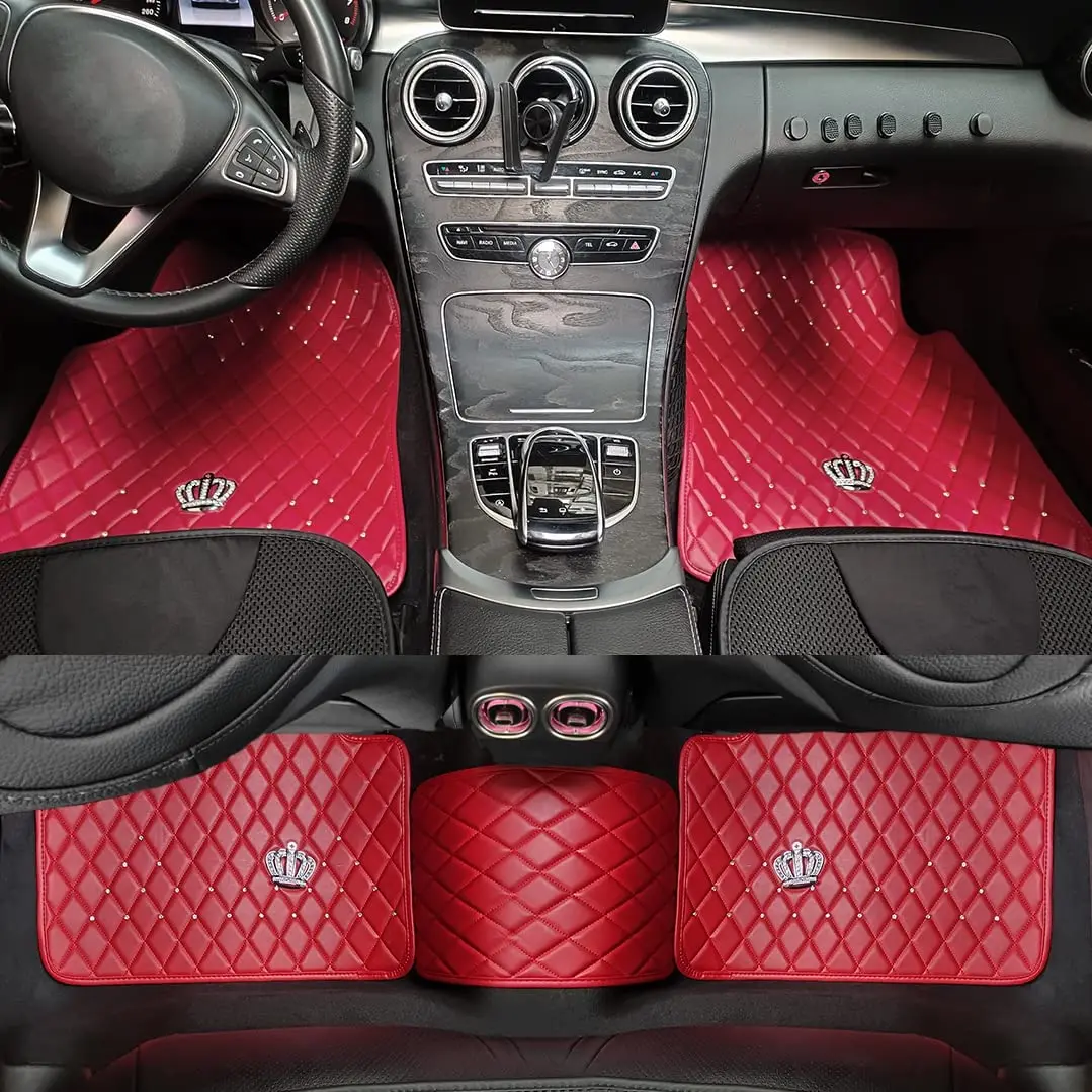 Red Bling Diamond Auto Floor Mats with Crown for Cars,Universal Size Car Carpet for Girl/Women Interior Decor Set Car Mats Floor
Red Bling Diamond Auto Floor Mats with Crown for Cars,Universal Size Car Carpet for Girl/Women Interior Decor Set Car Mats Floor