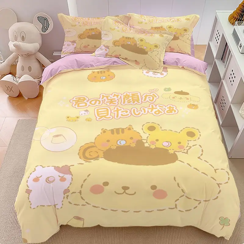 Милое одеяло аниме Sanrio pompurin, милое мультяшное одеяло Cinnamoroll из четырех частей, пододеяльник, простыня, набор из трех предметов, игрушки
Милое одеяло аниме Sanrio pompurin, милое мультяшное одеяло Cinnamoroll из четырех частей, пододеяльник, простыня, набор из трех предметов, игрушки