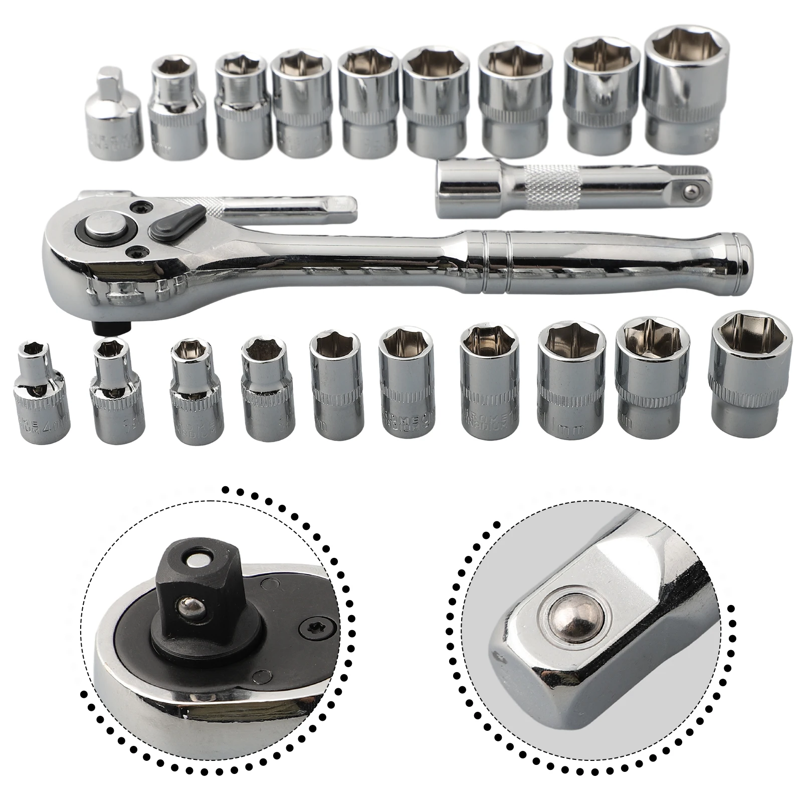22pcs 72 Tooth Ratchet Wrenches Sockets Automotive Tool Set Car Repair Tool Socket Handle Spanner Hand Repair Tool Accessories
22pcs 72 Tooth Ratchet Wrenches Sockets Automotive Tool Set Car Repair Tool Socket Handle Spanner Hand Repair Tool Accessories