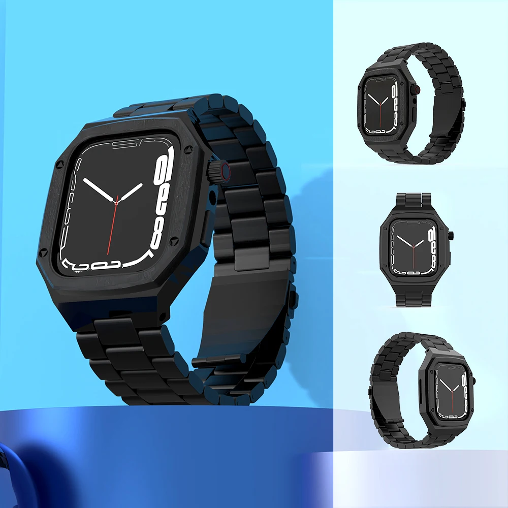 Metal Modified Kit Strap+Case For Apple Watch 8 7 45mm Stainless Steel Integrated Protective Shell iWatch 6 5 4 SE 45mm44mm Band
Metal Modified Kit Strap+Case For Apple Watch 8 7 45mm Stainless Steel Integrated Protective Shell iWatch 6 5 4 SE 45mm44mm Band