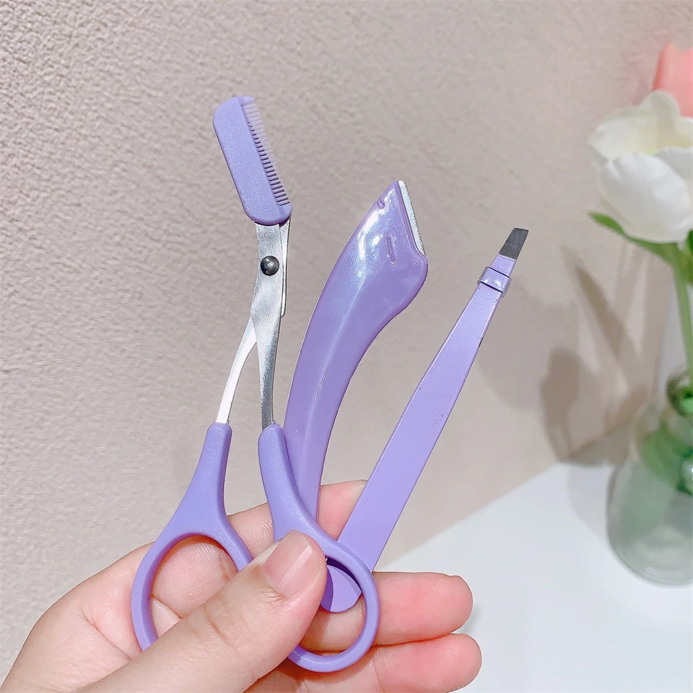 

Set Eyebrow Trimming Knife Eyebrow Face Razor For Women Professional Eyebrow Scissors With Comb Brow Trimmer Scraper Accessories