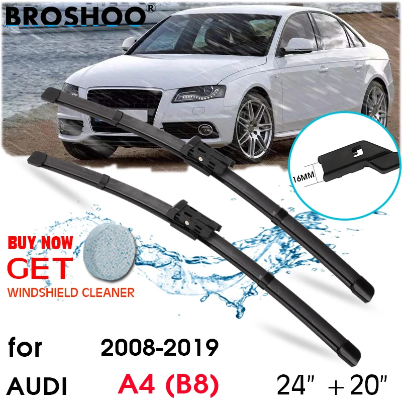 

Car Wiper Blade Front Window Windscreen Windshield Wipers Blades Push Button Auto Accessories For Audi A4 (B8) 24"+20" 2008-2019