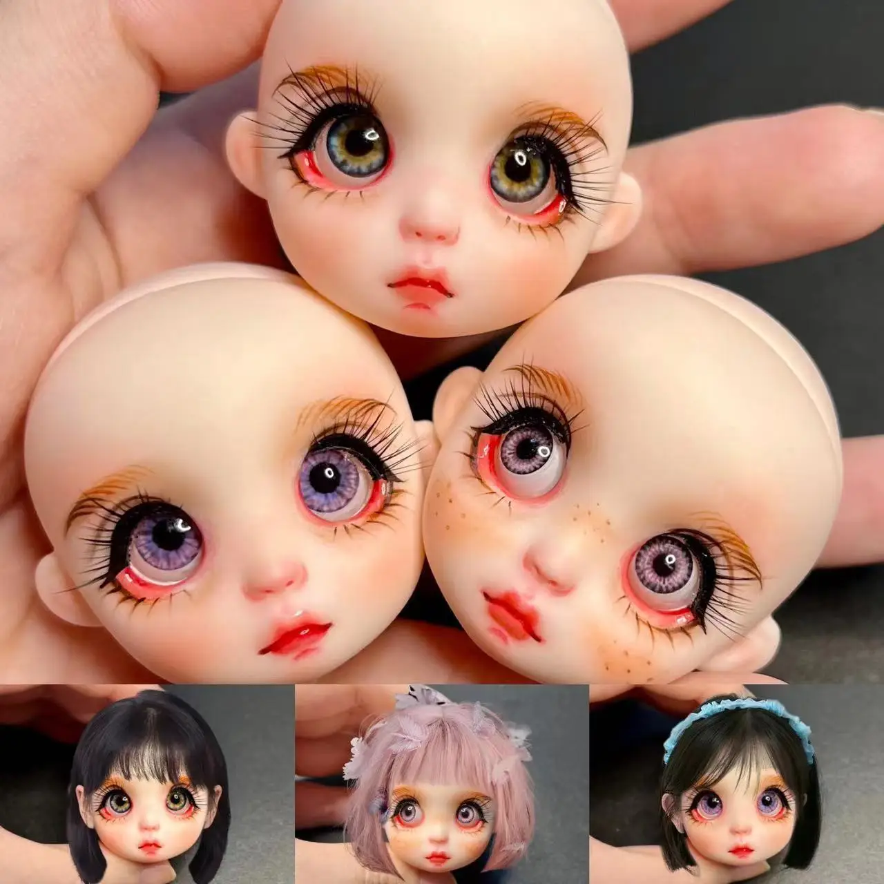 Новинка 1/8, шарнирная кукла, макияж, сделай сам, голова ручной работы с 3D глазами, отправка головы, Кукольное тело, аксессуары для кукол
Новинка 1/8, шарнирная кукла, макияж, сделай сам, голова ручной работы с 3D глазами, отправка головы, Кукольное тело, аксессуары для кукол
