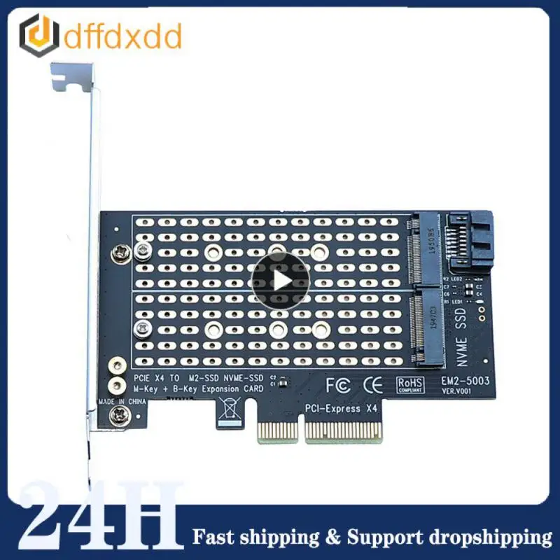 

Single/Dual Port M.2 NVME NGFF To Pcie 4x Adapter Board B/M Key interface Support PCI Express 3.0 2230 2242 2260 2280 M.2 SSD