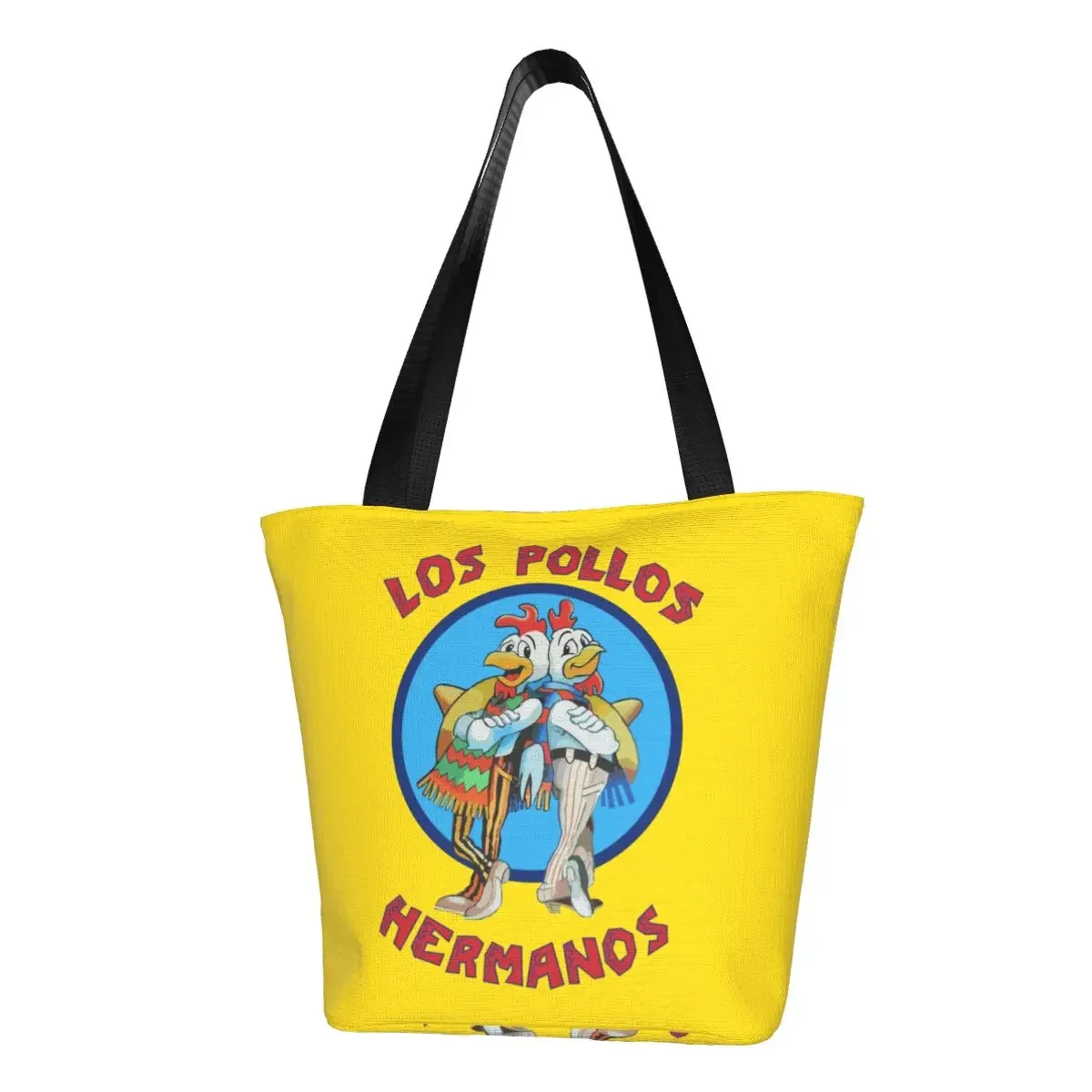 

Breaking Bad Grocery Shopping Bags Canvas Shopper Tote Shoulder Bag Large Capacity Durable Los Pollos Hermanos Handbag