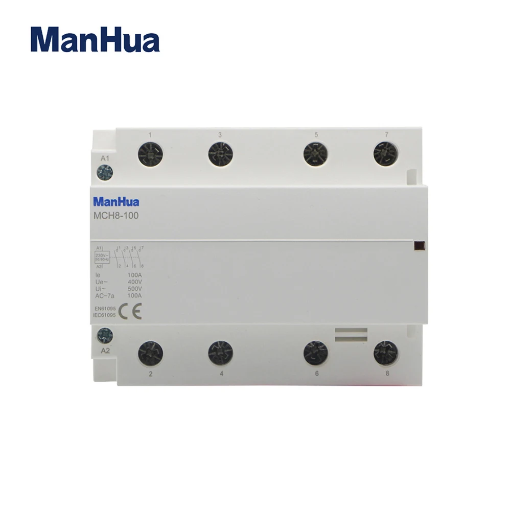 ManHua 400V 100A 4P AC Household Electric Contactor MCH8-100 Elevator Modular Contactor
ManHua 400V 100A 4P AC Household Electric Contactor MCH8-100 Elevator Modular Contactor