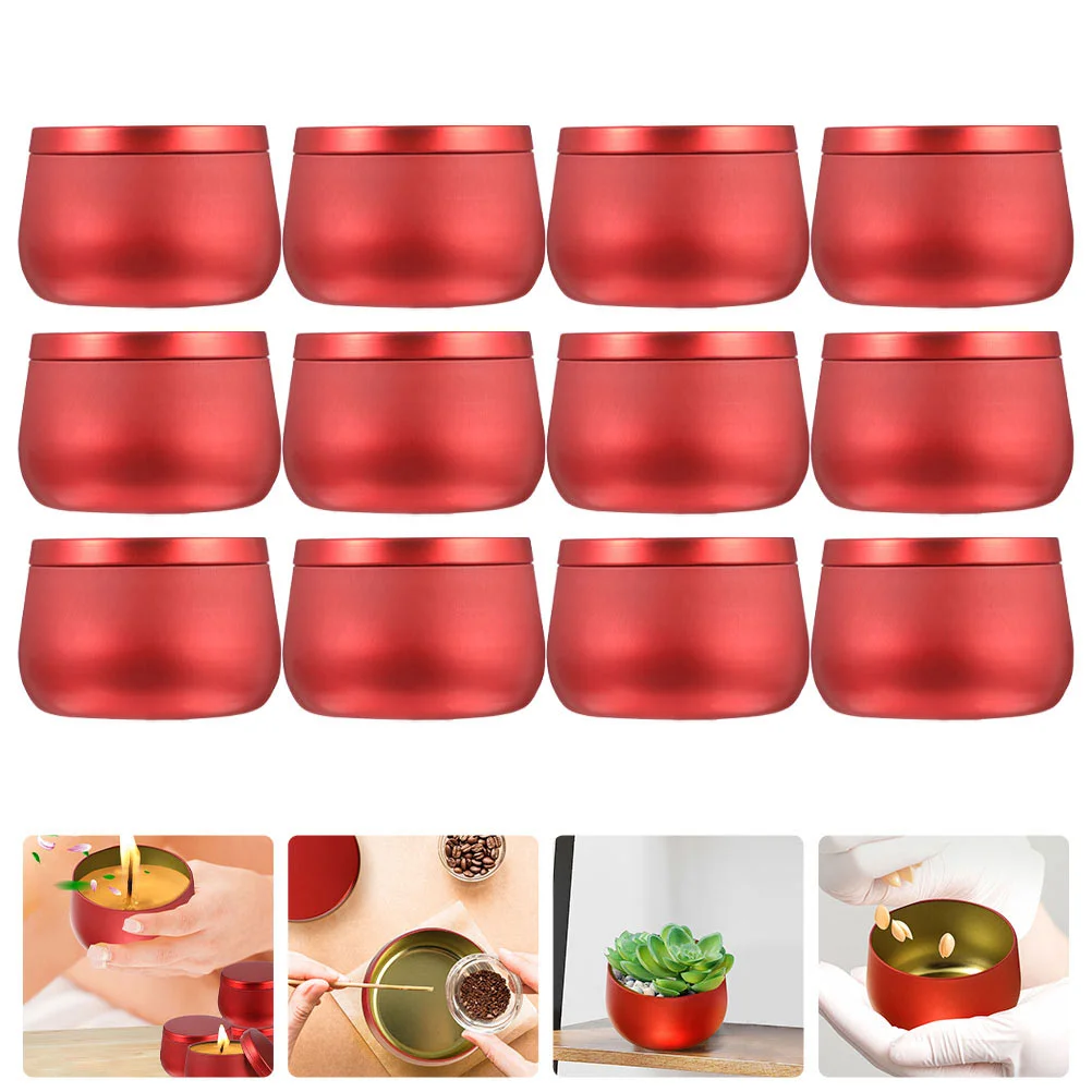 

12 Pcs Belly Storage Jar Packaging Boxes Round Jewelry Tinplate Snacks Travel Containers Tins Tea Canisters