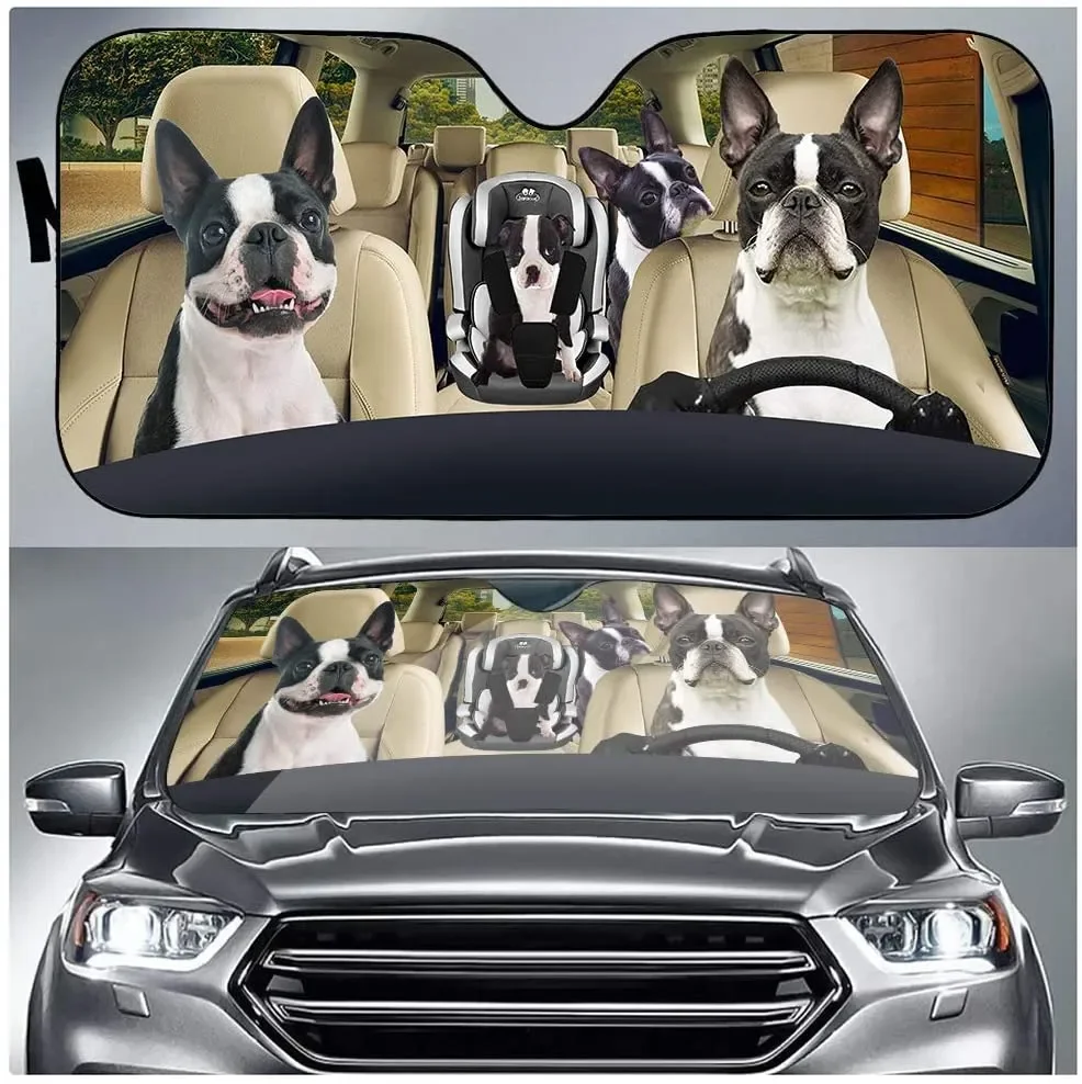 

Aoopistc Boston Terrier водитель автомобиля переднее окно солнцезащитный козырек ветровое стекло Защита от УФ-лучей гармошкой Автомобильный солнцезащитный козырек подходит для большинства автомобилей