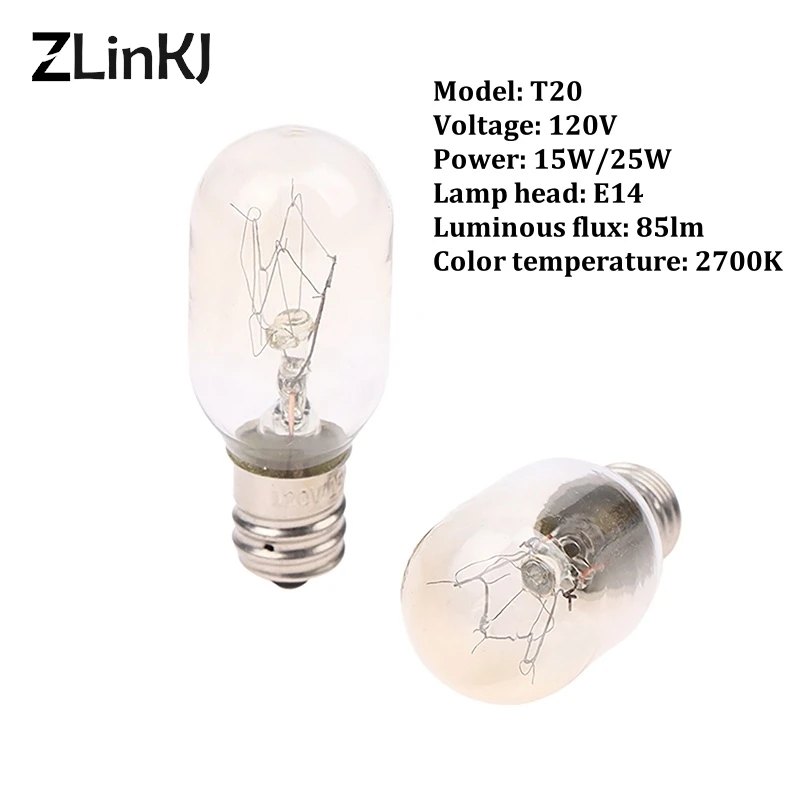 

1Pc T20 E12 120V 15W/25W Salt Lamp Globe Bulb Incandescent Bulbs Refrigerator Oven Light Bulbs Replacement Light Bulb