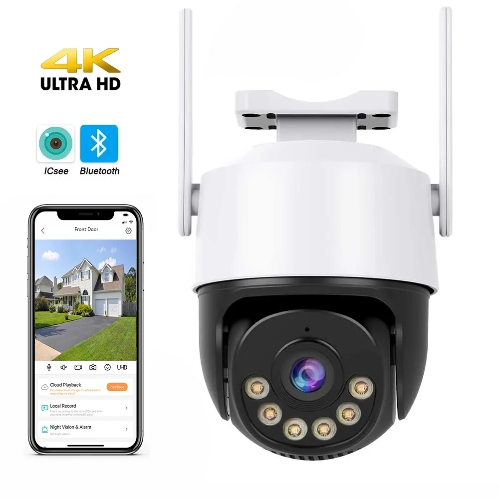 

Уличная Водонепроницаемая беспроводная камера видеонаблюдения, 4K, 8 Мп, Wi-Fi, PTZ, FHD, 5 Мп