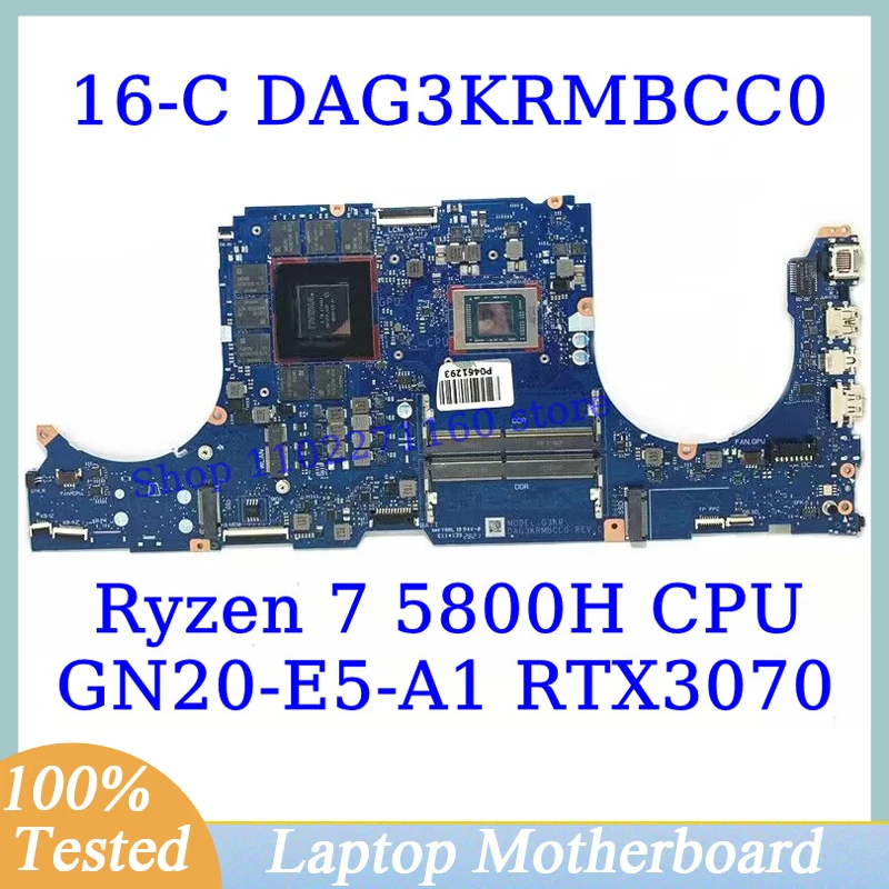 

DAG3KRMBCC0 For HP 16-C With AMD Ryzen 7 5800H CPU Mainboard GN20-E5-A1 RTX3070 Laptop Motherboard 100% Full Tested Working Well