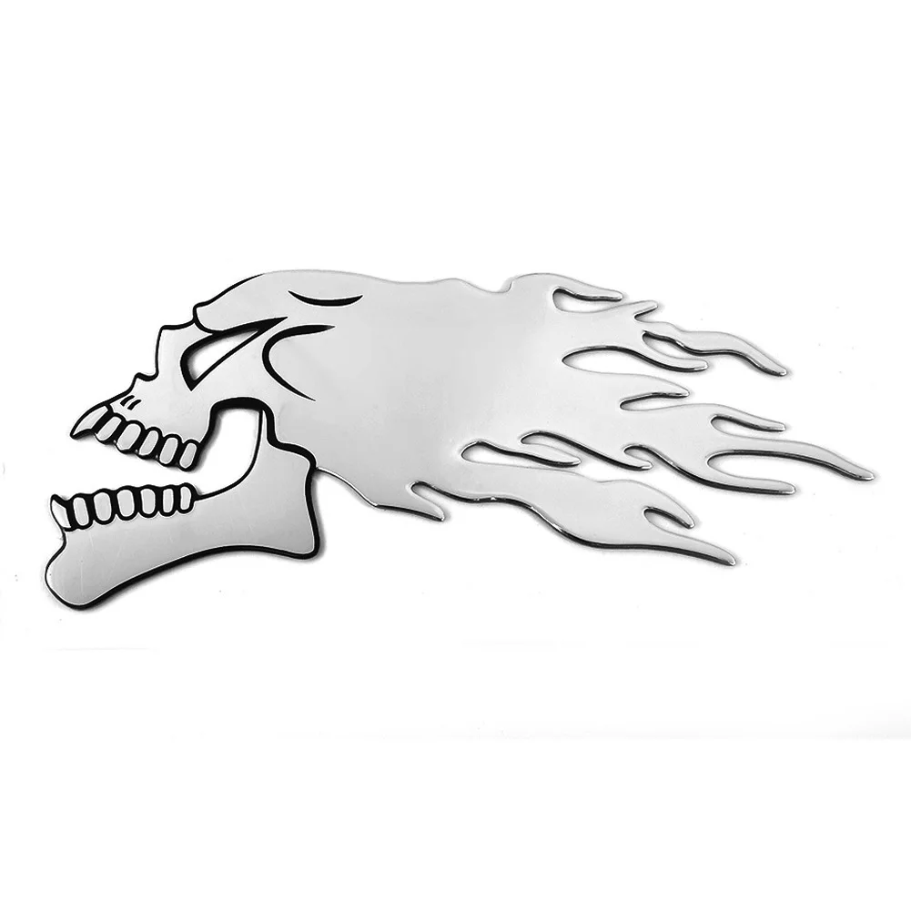Sticker Long Lasting and Waterproof Silver Flaming Skull 3D Gel Sticker Tank Decals for Motorcycles (L/R Pair)
Sticker Long Lasting and Waterproof Silver Flaming Skull 3D Gel Sticker Tank Decals for Motorcycles (L/R Pair)