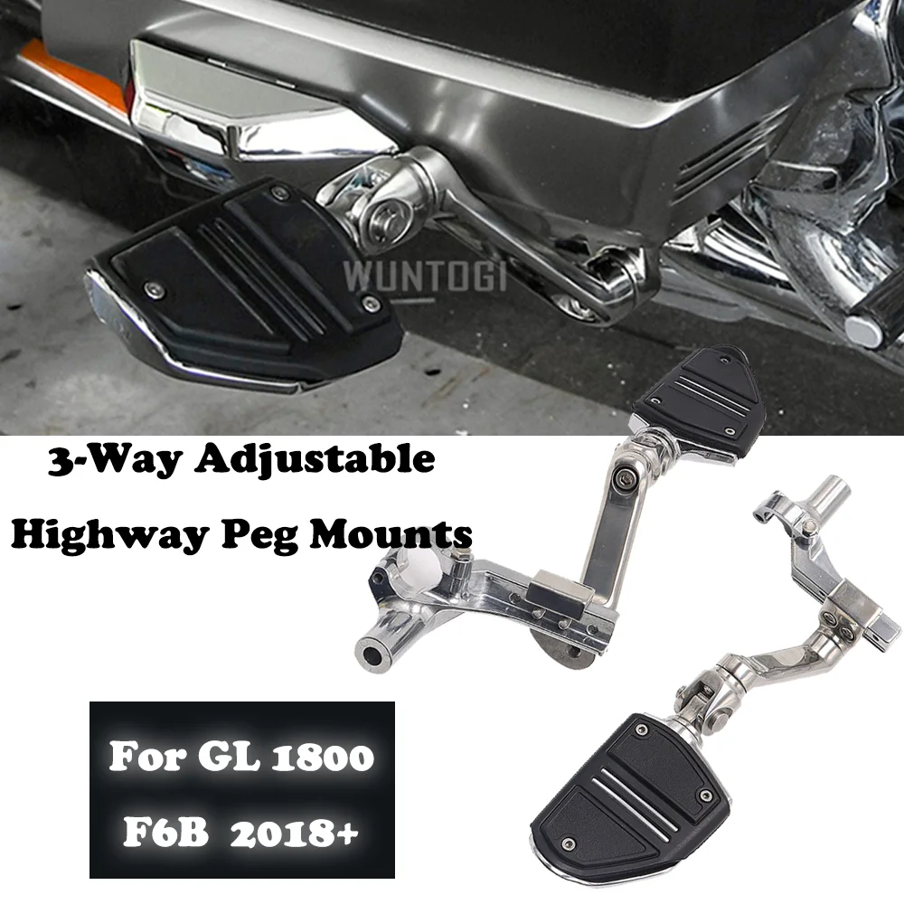 

Goldwing GL1800 Accessories Twin Rail Foot Pegs Motorcycle Adjustable Footrest For Honda Gold Wing GL 1800 Tour DCT Airbag F6B