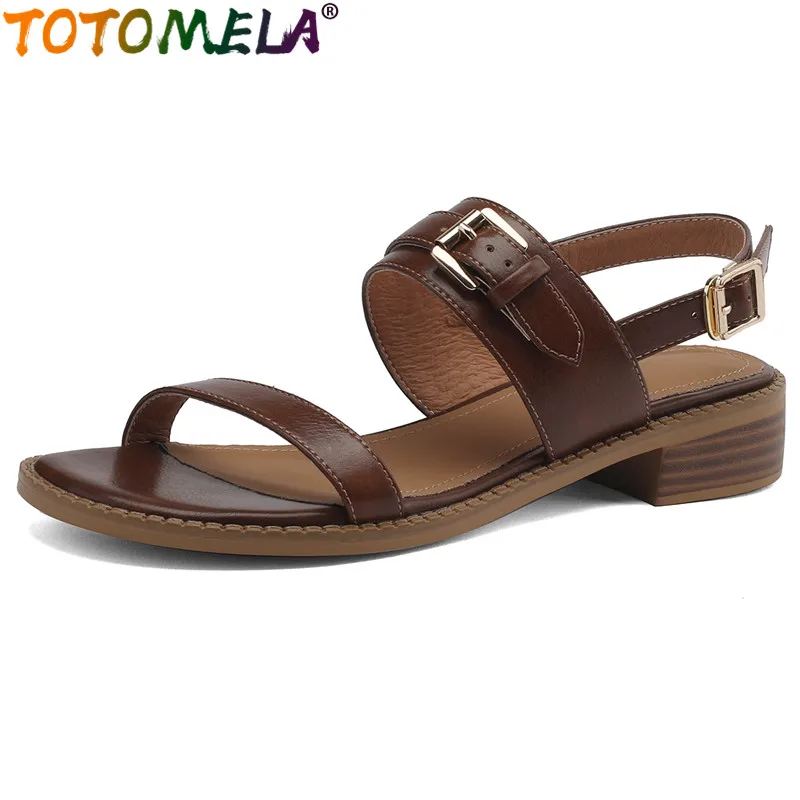 TOTOMELA 2023 New Genuine Leather Slingbacks Women's Sandals Vintage Ladies Back Strap Shoes Square Med Heels Buckle Sandals
TOTOMELA 2023 New Genuine Leather Slingbacks Women's Sandals Vintage Ladies Back Strap Shoes Square Med Heels Buckle Sandals