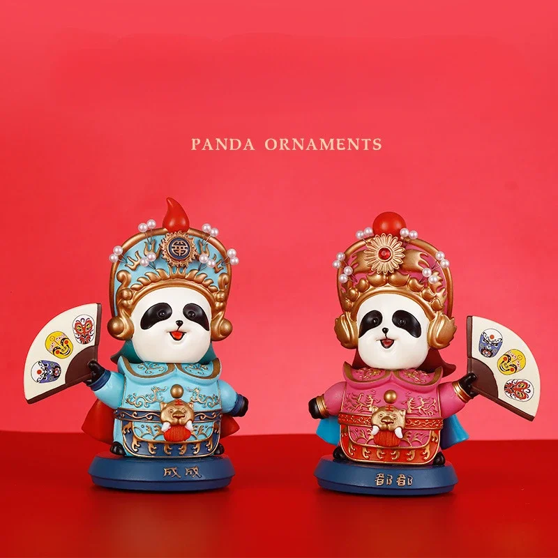 

Sichuan Opera Face Makeup Face Changing Panda Resin Decoration Desktop Decoration Souvenir