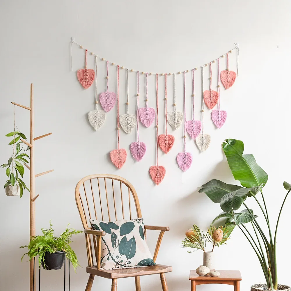Verdant Leaf Garland - Handwoven Green Macrame Wall Tapestry 9 S4789eaa28e0543edb8d49aac1c85a940i