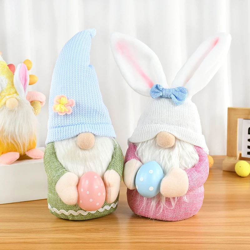 

2024 Easter Faceless Gnome Rabbit Doll Kids Gift Spring Easter Party Favors Bunny Egg Carrot Ornaments for Home Table Decoration
