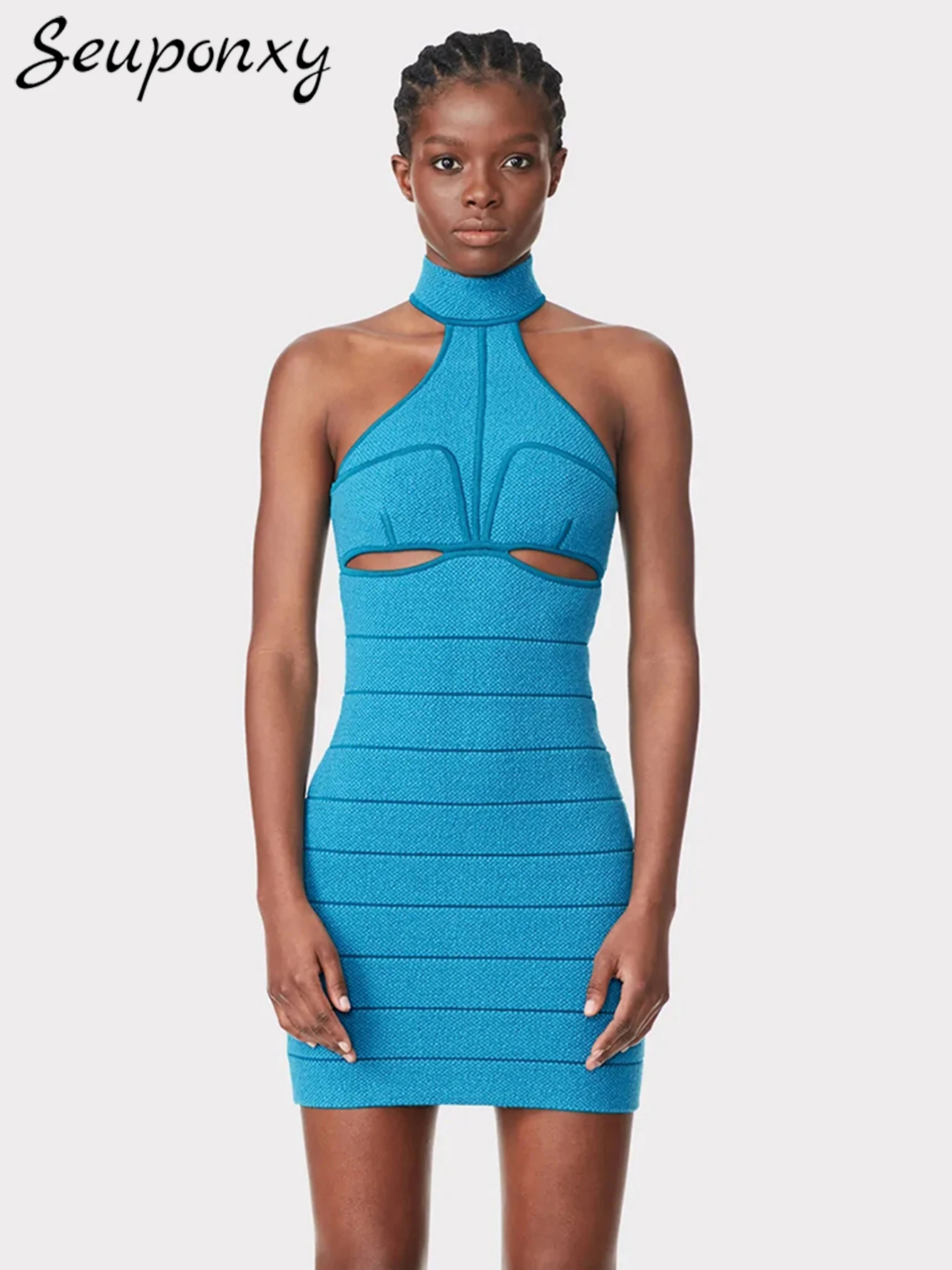 High Quality Women's 2023 Sexy Sleeveless Necklace Hollow Backless Elegant Celebrity Club Party Bandage Mini Dress Vesidos
High Quality Women's 2023 Sexy Sleeveless Necklace Hollow Backless Elegant Celebrity Club Party Bandage Mini Dress Vesidos