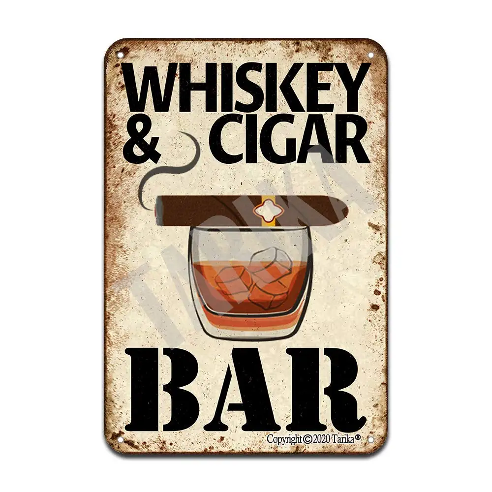 Tarika Whiskey and Cigar Bar Metal 20X30 cm Retro Look Decoration Poster Sign for Home Kitchen Bathroom Farm Garden Garage Inspi 
Tarika Whiskey and Cigar Bar Metal 20X30 cm Retro Look Decoration Poster Sign for Home Kitchen Bathroom Farm Garden Garage Inspi