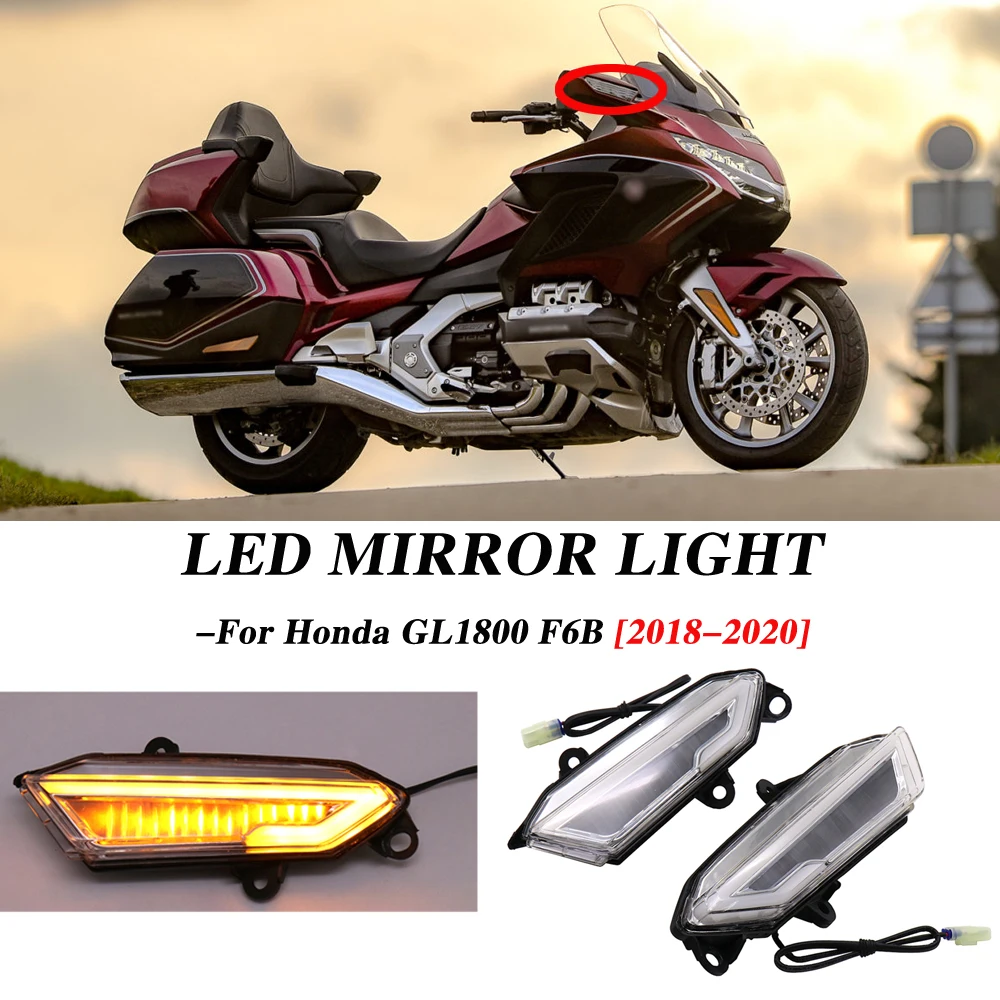 

NEW Clear Motorcycle LED Front Side Turn Signal Light Flashing for Honda Goldwing GL1800 F6B 2018-2021 Please make sure your mo