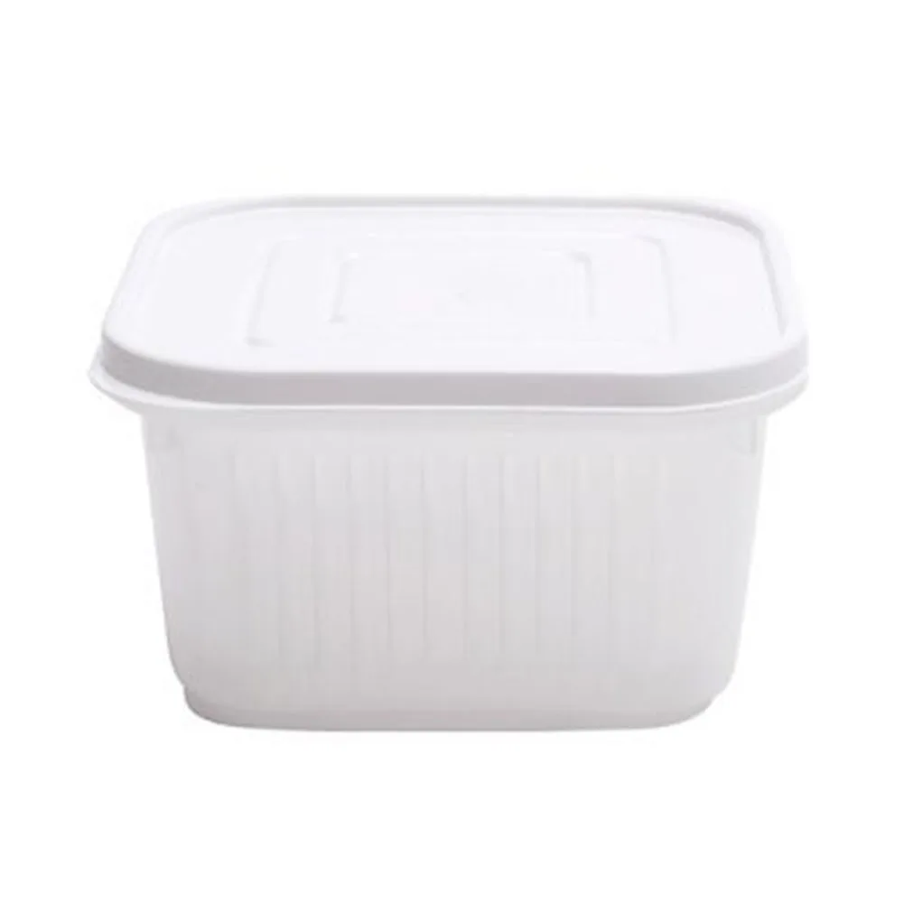 

Drain Fresh Box Refrigerator Fresh-Keeping Box Kitchen Storage Box With Lid For Fruit Vegetable Draining Strainers Container Box