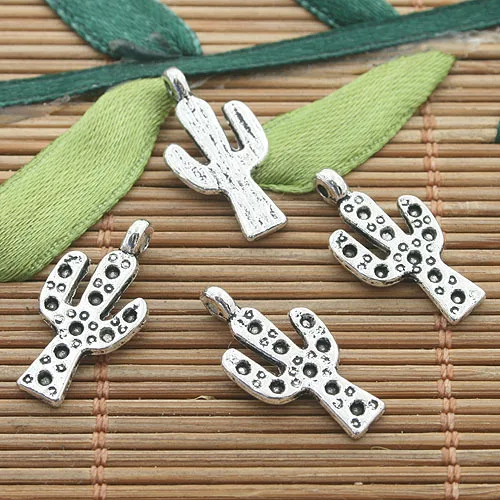 

20pcs 20*10mm Dark Silver Tone Cactus Tree Design Charms H3206 Charms for Jewelry Making