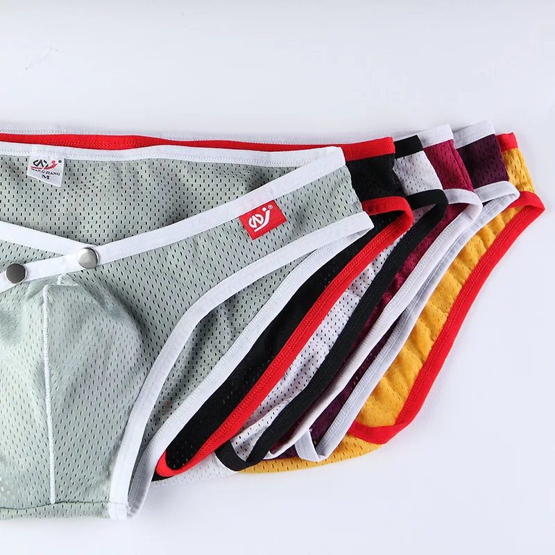 WJ Front Button Design Men's Mesh Briefs Breathable and Comfortable U Convex Low Waist Nylon Panties for Male
WJ Front Button Design Men's Mesh Briefs Breathable and Comfortable U Convex Low Waist Nylon Panties for Male
