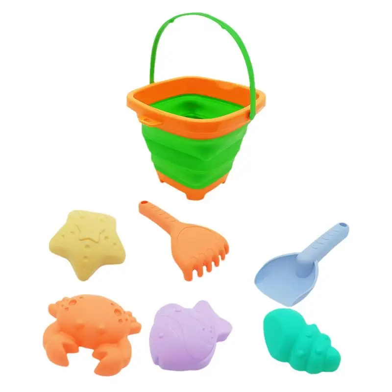 

Набор детских пляжных игрушек из 7 предметов, детский складной пляжный ковш, набор инструментов для копания песка и лопаток, летний уличный песок