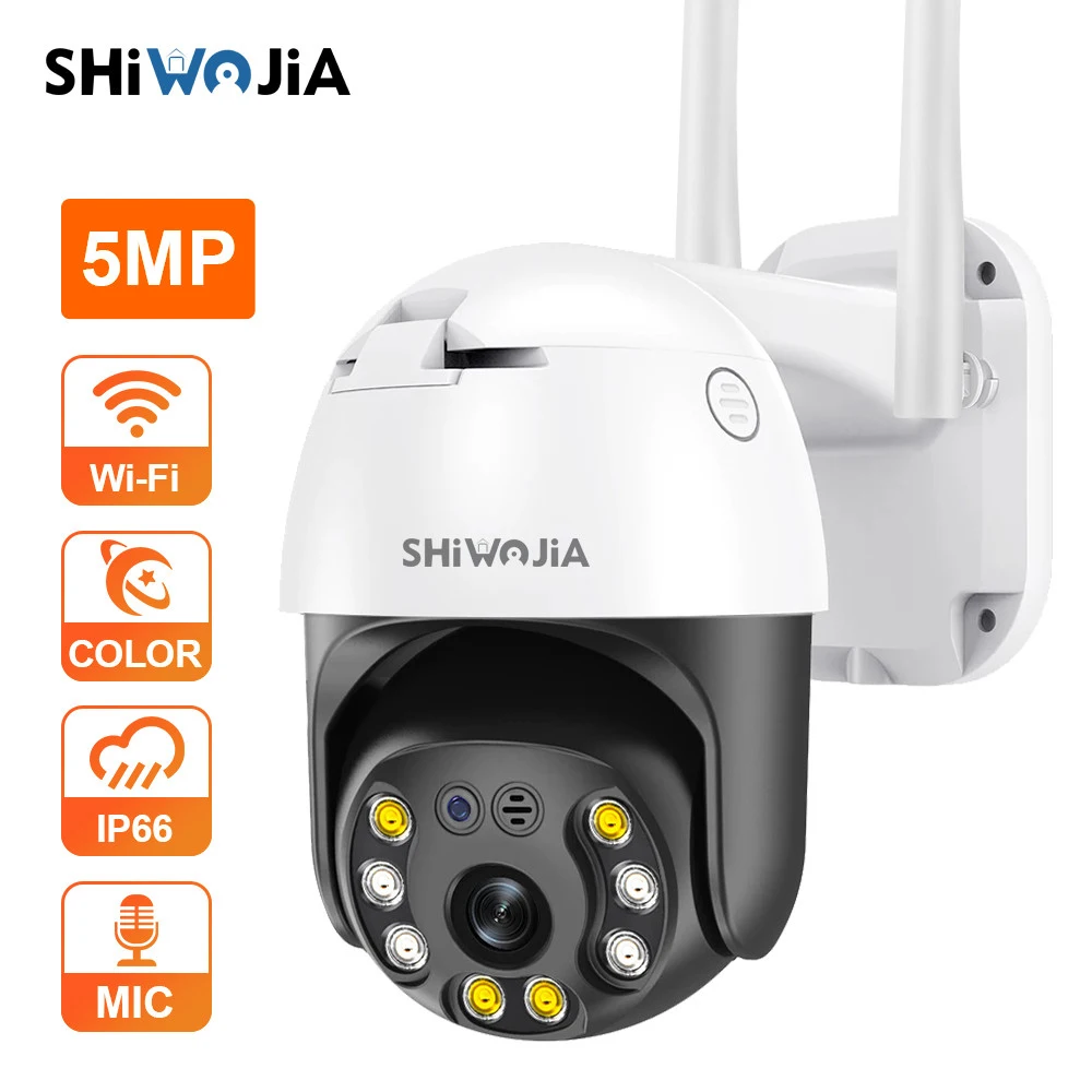 

SHIWOJIA 5MP Outdoor IP Camera Wireless WiFi AI Tracking Smart Home Video Surveillance Security CCTV 2-Way Audio Camera