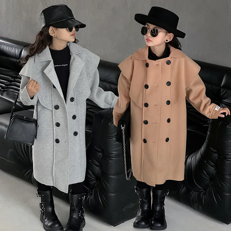 Girls Coat for Thick Warm Wool Fashion Double-breasted Long Outerwear Winter Casual Teenage Children Clothes 10 12 13 14Years
Girls Coat for Thick Warm Wool Fashion Double-breasted Long Outerwear Winter Casual Teenage Children Clothes 10 12 13 14Years