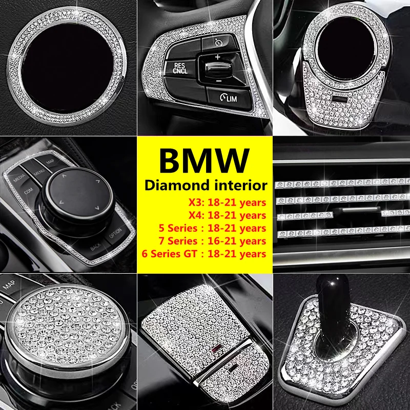 For BMW 5/7/6Series GT X3 X4 525 530LI G30 G31 G38 F30 630i G32 G11 G12 E23 G01 G02 F25 E90 Diamond Interior Crystal Accessories
For BMW 5/7/6Series GT X3 X4 525 530LI G30 G31 G38 F30 630i G32 G11 G12 E23 G01 G02 F25 E90 Diamond Interior Crystal Accessories