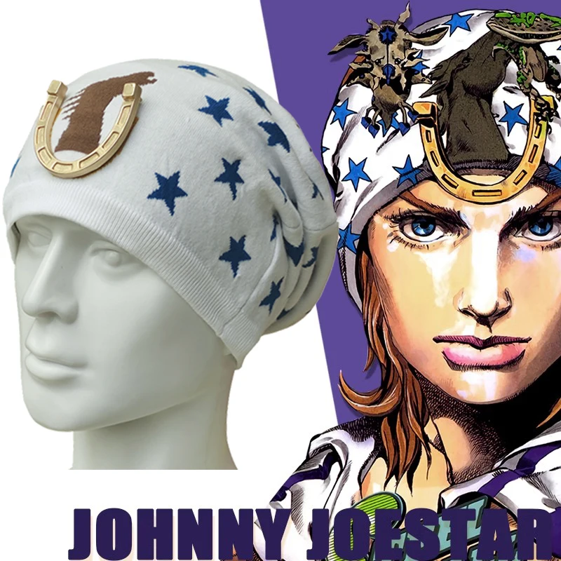 

Аксессуары для костюма Джоджо из аниме «Невероятные приключения», модная шапка для косплея Джонни Джоджо, шарф для мужчин, шапка для Хэллоуина, карнавала, искусственная шапка