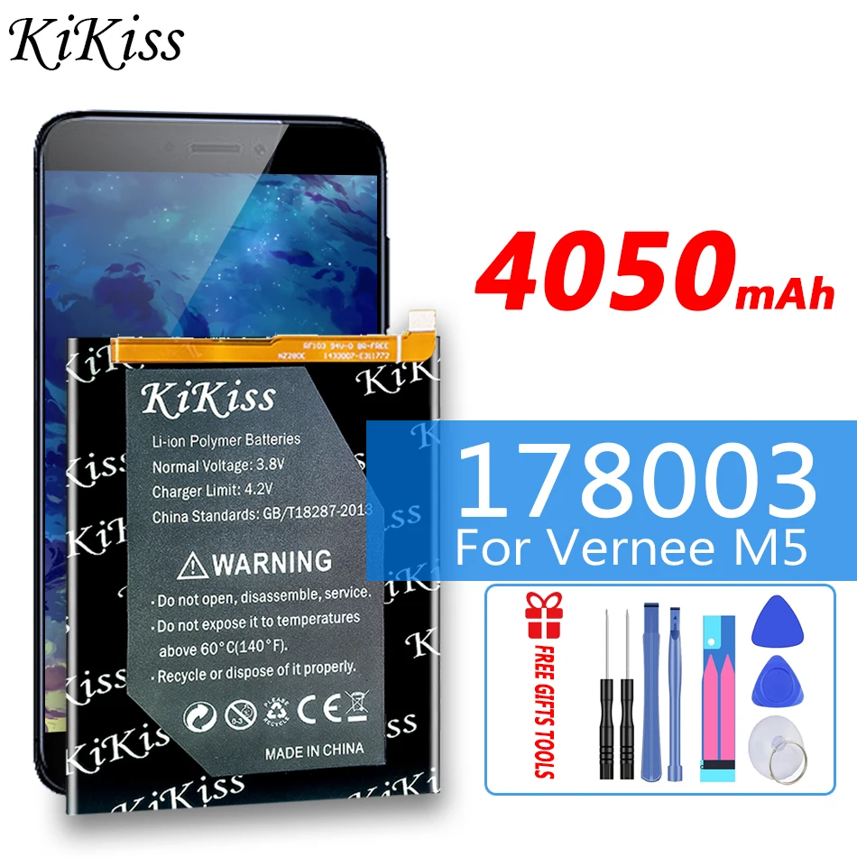 178003 4050mAh KiKiss Rechargeable Battery for Vernee M5 178003 VerneeM5 Big Power Bateria 
178003 4050mAh KiKiss Rechargeable Battery for Vernee M5 178003 VerneeM5 Big Power Bateria