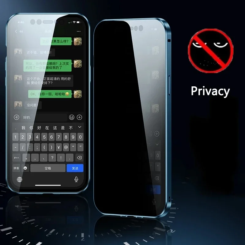 Privacy Protection Metal Double Sided Glass Case For iPhone 12 13Mini 15 13 12 14 Pro Max Lens Protection Double Snap Lock Cover
Privacy Protection Metal Double Sided Glass Case For iPhone 12 13Mini 15 13 12 14 Pro Max Lens Protection Double Snap Lock Cover