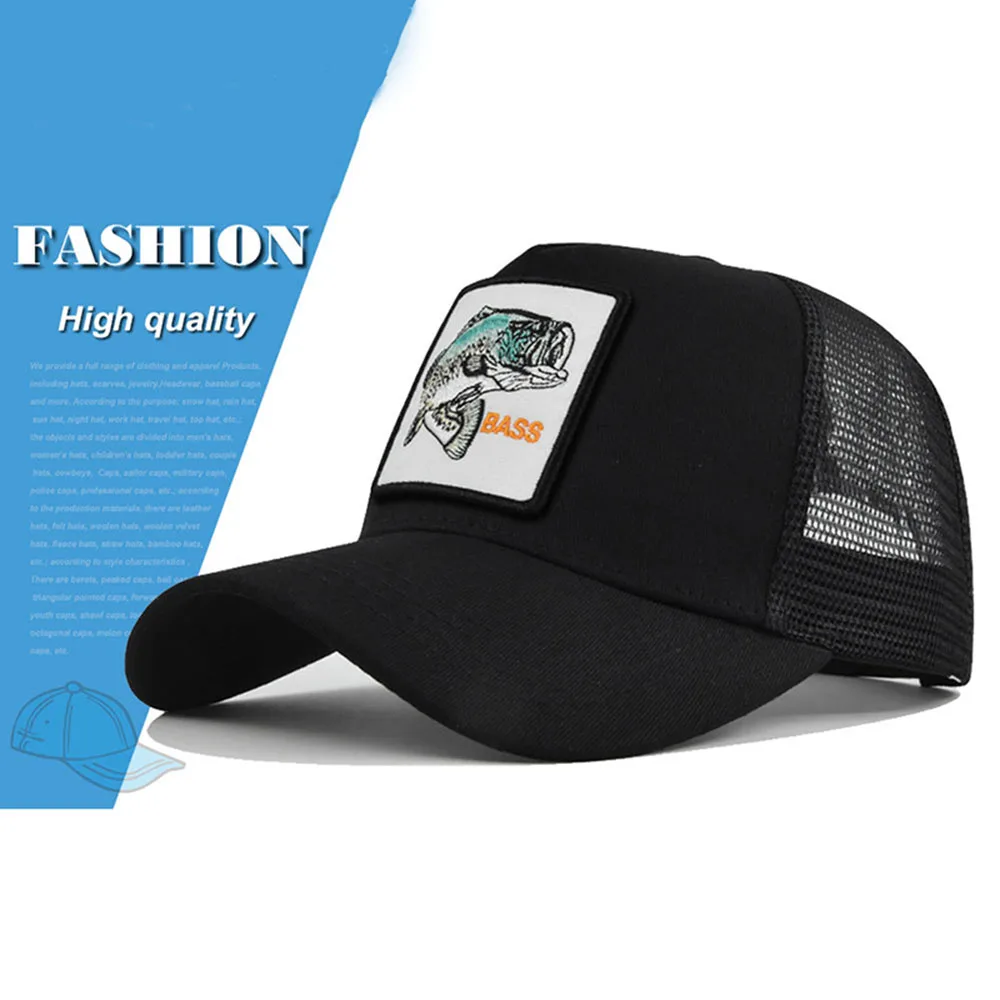 

Animal Embroidered Mesh Baseball Caps Hip Hop Hat Men Women Summer Sun Protection Hat Adjustable Snapback Cap Casquette Cotton