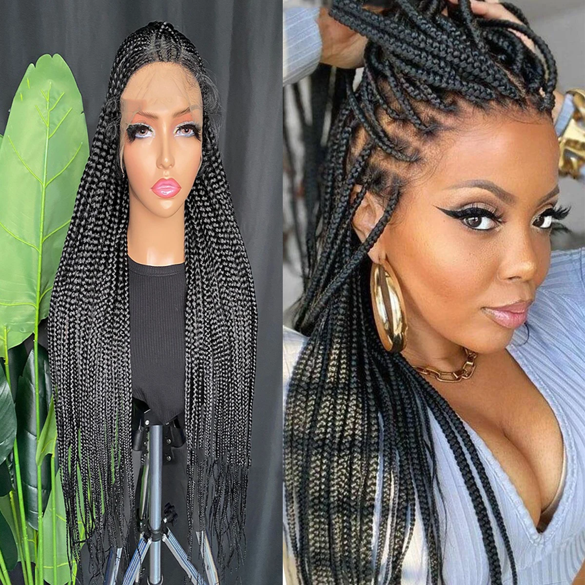 Free Part 32 inches Natural Black Full Lace Wig Braided Wigs Braid African With Baby Hair Braids Wigs Full Lace Braided Wigs
Free Part 32 inches Natural Black Full Lace Wig Braided Wigs Braid African With Baby Hair Braids Wigs Full Lace Braided Wigs