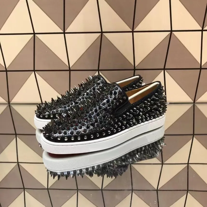 Low Cut Red Bottom Shoes For Men Luxury High Quality Trainers Driving Messy Spiked Female Bar Black Snake Genuine Leather
Low Cut Red Bottom Shoes For Men Luxury High Quality Trainers Driving Messy Spiked Female Bar Black Snake Genuine Leather