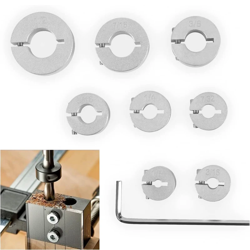 9 Pcs/Set Aluminum Stop Collar Set/Drill Bit Depth Stop Split Ring/Drill Bit Holder Fits Drills for Wood & Metal, Etc
9 Pcs/Set Aluminum Stop Collar Set/Drill Bit Depth Stop Split Ring/Drill Bit Holder Fits Drills for Wood & Metal, Etc