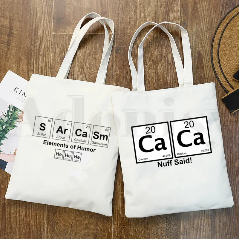 Periodic Table of Humor Sarcasm Primary Elements Handbags Shoulder Bags Casual Shopping Girls Handbag Women Elegant Canvas Bag
Periodic Table of Humor Sarcasm Primary Elements Handbags Shoulder Bags Casual Shopping Girls Handbag Women Elegant Canvas Bag