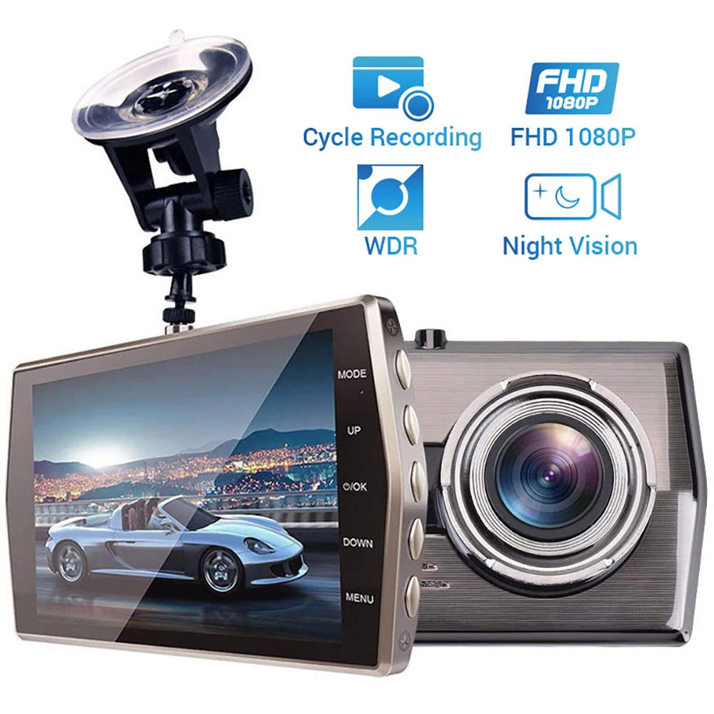 

Dash Cam Full HD 1080P Car DVR Rear View Vehicle Camera Drive Loop Video Recorder Black Box Night Vision Auto Dashcam Registrar