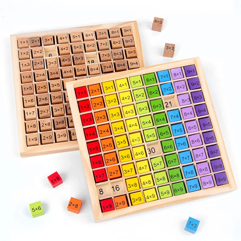 

Montessori Educational Wooden Toys 99 Multiplication Table Math Arithmetic Teaching Aids for Kids Children Baby Toys
