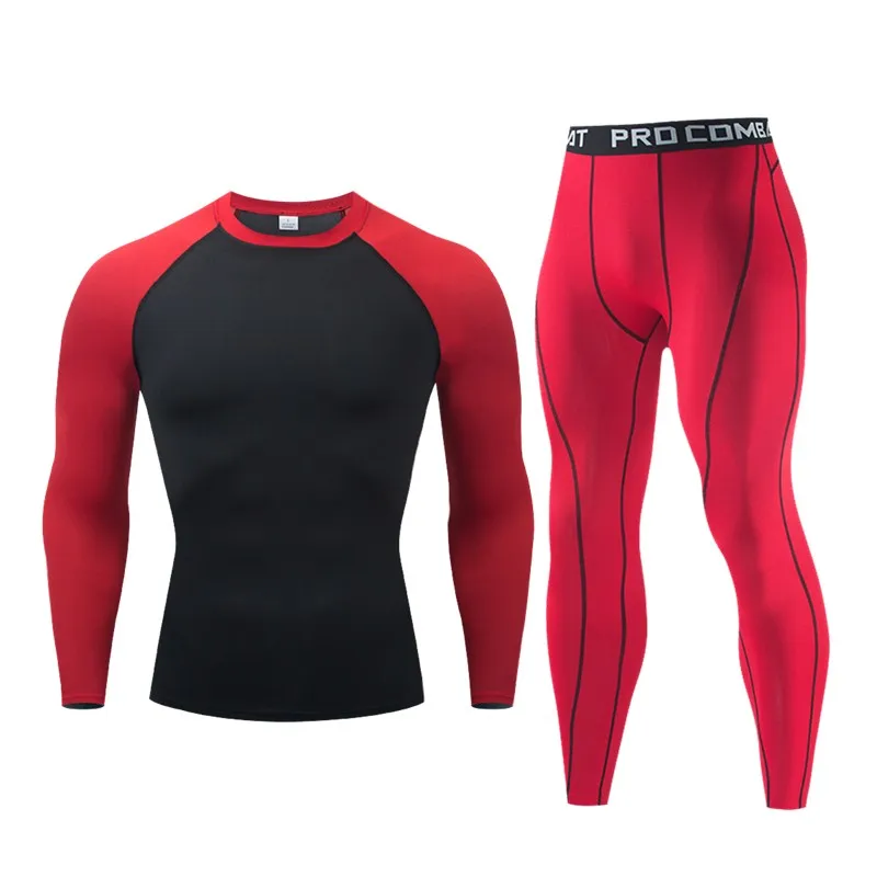 

Men's Compression Sportswear Running Suits Gym Tights Training Clothes Workout Jogging Sports Set Rashguard Tracksuit For Men