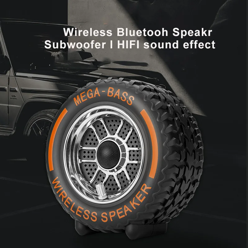 

Caixa De Som Mini Wireless Bluetooth Speaker Wheel Shaped Sterero Suond Soundbox with RGB Light Support TWS TF Card Subwoofer