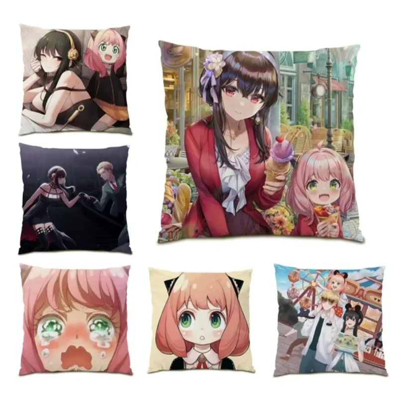 

SPYxFAMILY Pillowcase Anime Yor Forger Home Decor Sofa Twilight Pillowcase Reversible Cartoon Cushion Cover 45x45 cm 2024 E1627