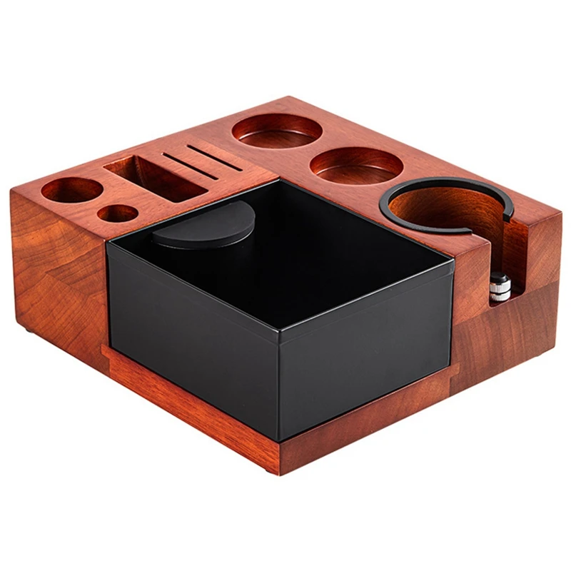 

Espresso Tamping Station Knock Box-Espresso Knock Box And Tamp Station Coffee Organizer Box For 51-58Mm Espresso Tamper
